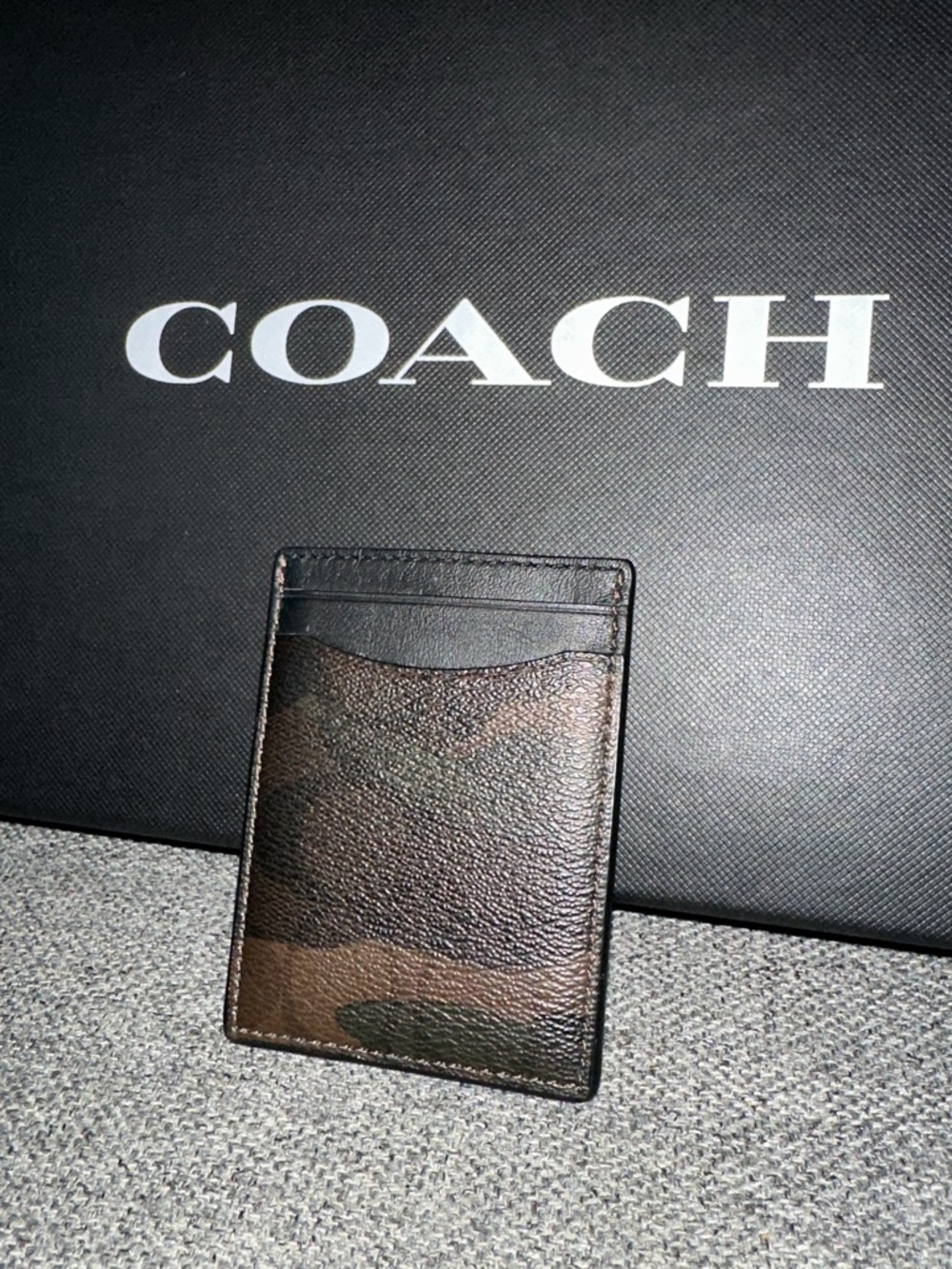 COACH Men's Camouflage Card Holder - Brown and Black